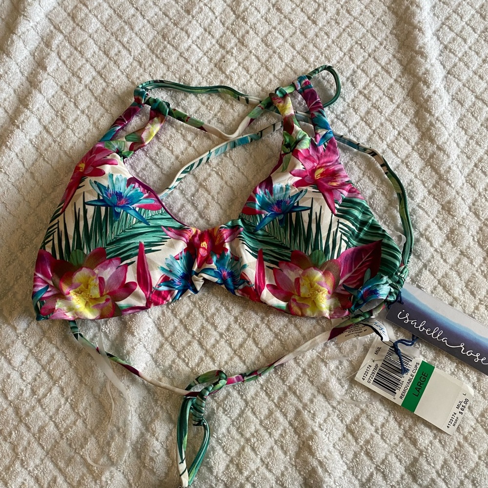 Isabella Rose Women’s Bikini Top, Size-Large,Color-Multi